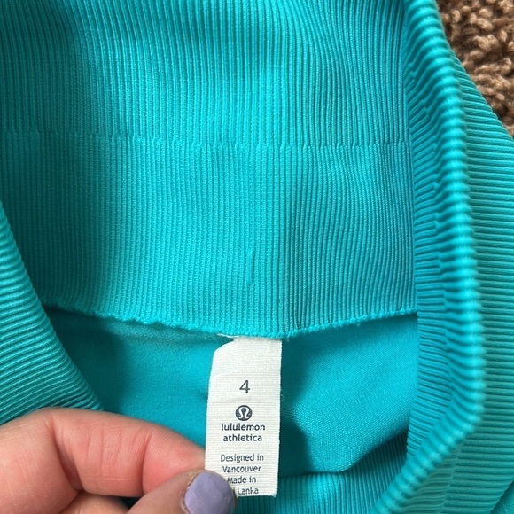 Lululemon Zone Crop (21") Seamless Leggings in Peacock Blue size 4 - Picture 8 of 13
